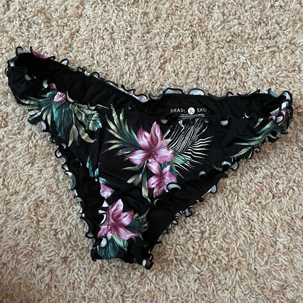Tropical cheeky bikini bottom